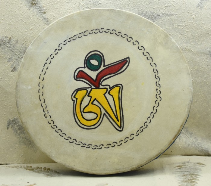 Ocean Drum with Sacred OM Symbol - Tibetan Meditation Drum