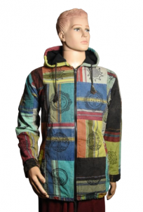 unisex-patchwork-cotton-hooded-jacket-with-symbolic-prints