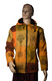 unisex-patchwork-cotton-hooded-jacket-with-mushroom-and-sun-prints